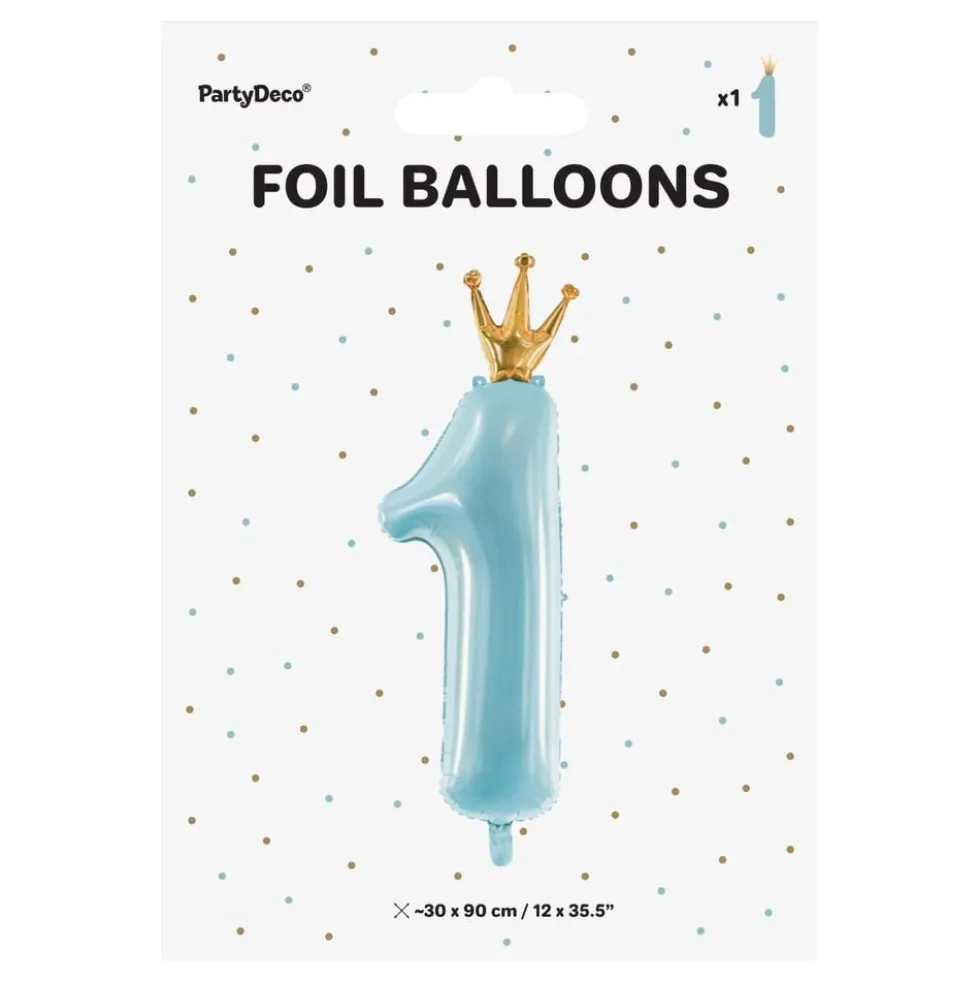 Blå Talballon 1 Med Krone