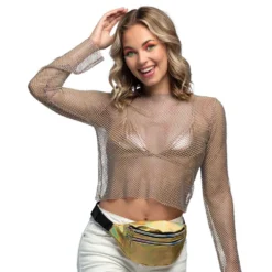 Bæltetaske Holografisk Guld