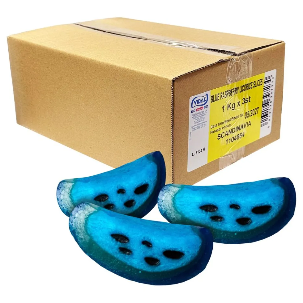 Blue Raspberry Slices Licorice Økonomipakke