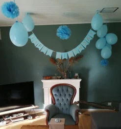 Blå Vimpelguirlande Happy Birthday