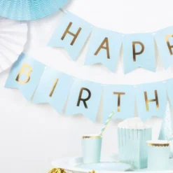 Blå Vimpelguirlande Happy Birthday