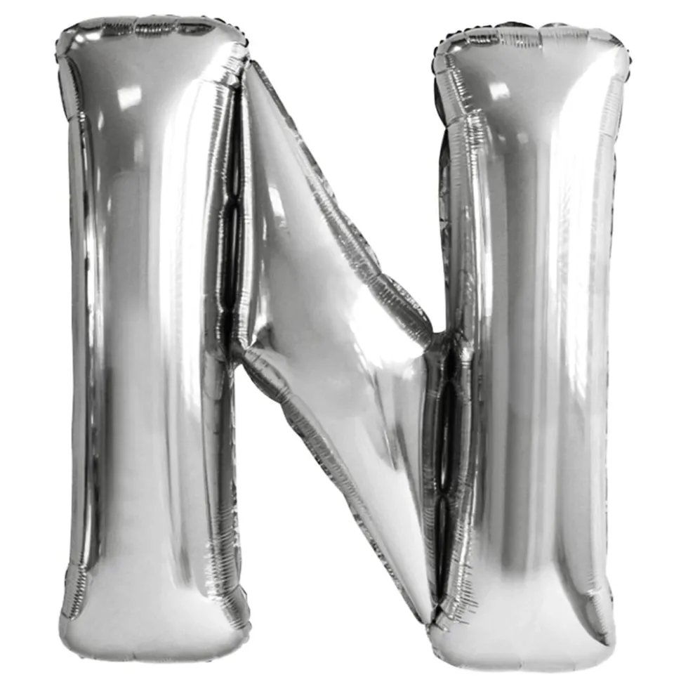 Bogstavballoner Sølv Metallic