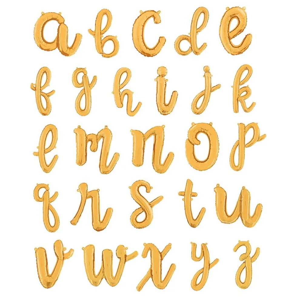 Bogstavballon Script Guld