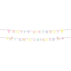 Bogstavguirlande Happy Birthday Unicorns & Rainbows