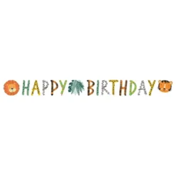 Bogstavguirlande Happy Birthday Jungledyr