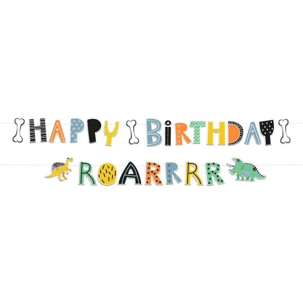Bogstavguirlande Happy Birthday Dino Roar