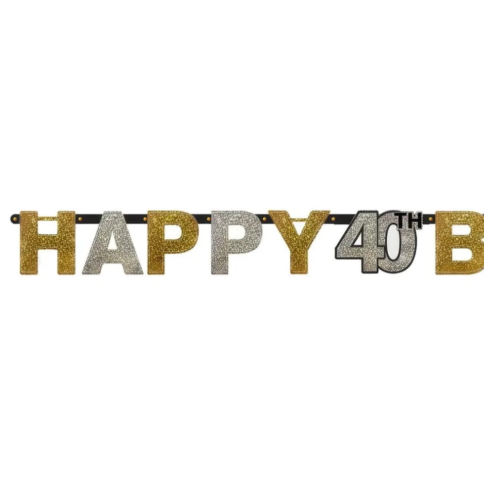 Bogstavguirlande Happy Birthday 40 år
