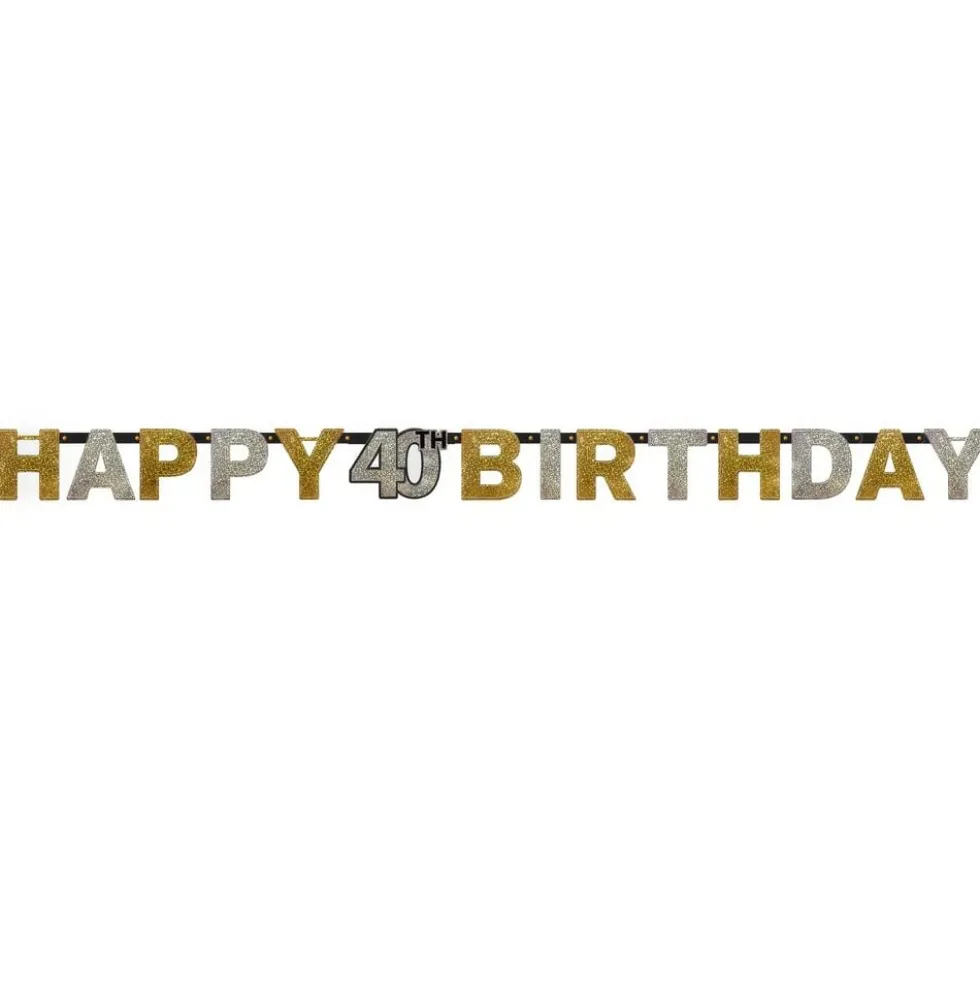 Bogstavguirlande Happy Birthday 40 år