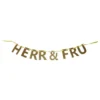 Bogstavguirlande "Herr & Fru" Guld