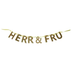 Bogstavguirlande "Herr & Fru" Guld
