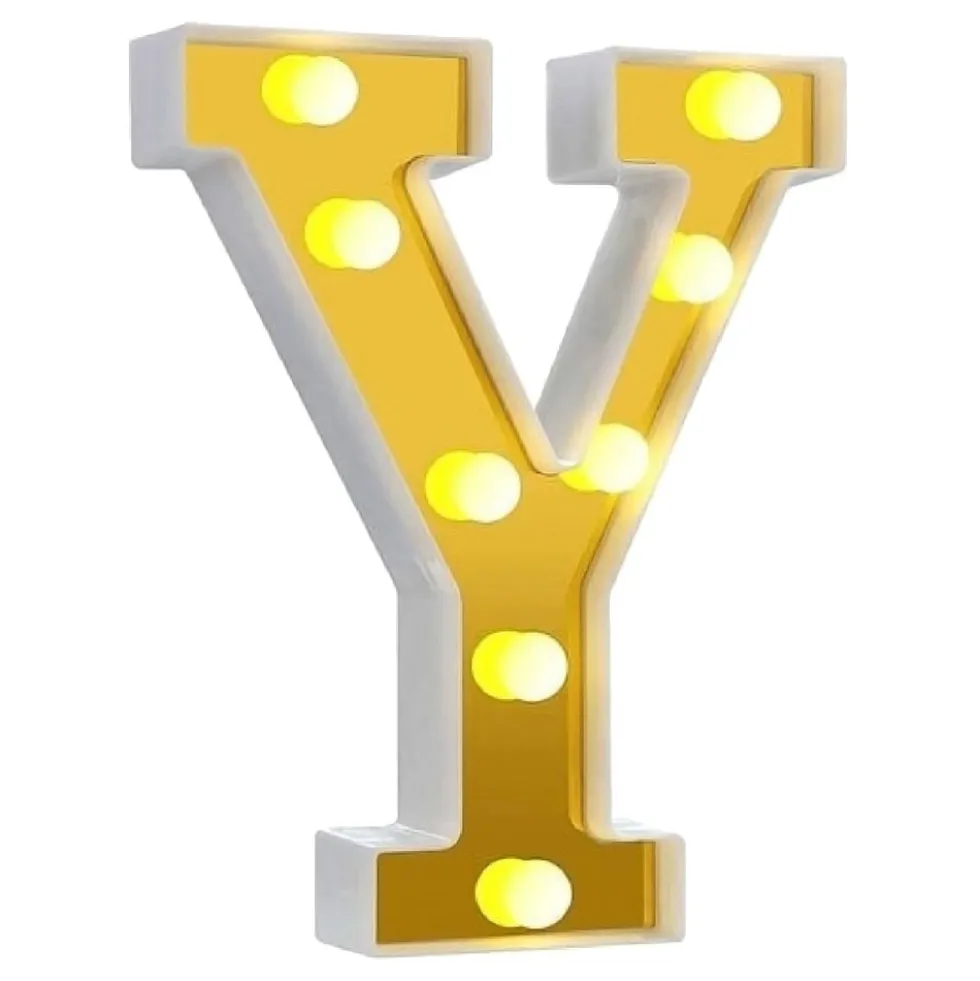 Bogstav Guld med LED-Belysning