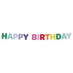 Bogstavsguirlande Happy Birthday i filt