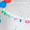 Bogstavsguirlande Happy Birthday i Træ