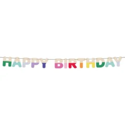 Bogstavsguirlande Happy Birthday i Træ