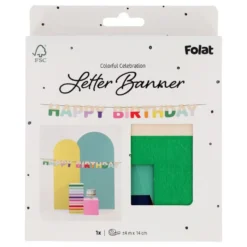 Bogstavsguirlande Happy Birthday i Træ