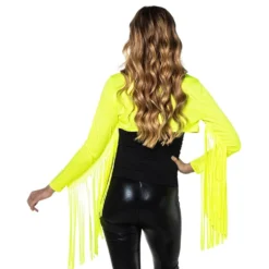 Bolero med Frynser Neon Gul UV