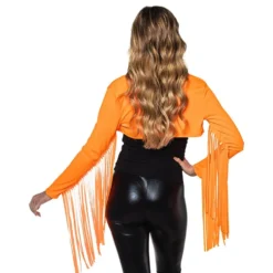 Bolero med frynser neonorange UV