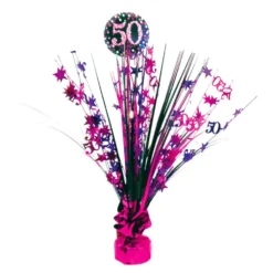Borddekoration 50 Sort/Lyserød Glitter