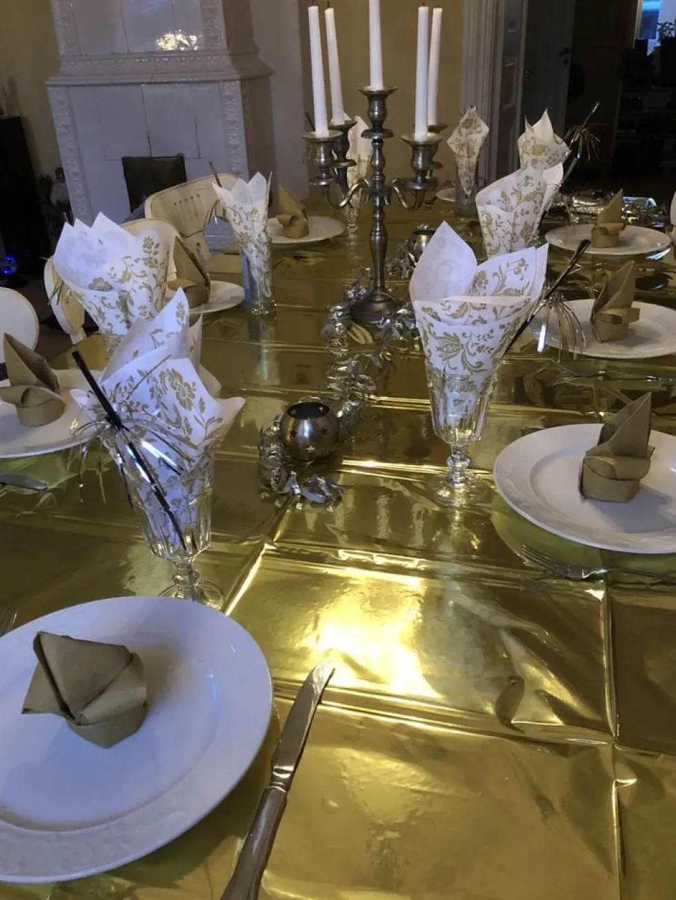 Borddug Guld Metallic