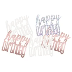 Bordkonfetti Happy Birthday Rosaguld