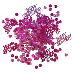 Bordkonfetti Happy Birthday Lyserød Metallic