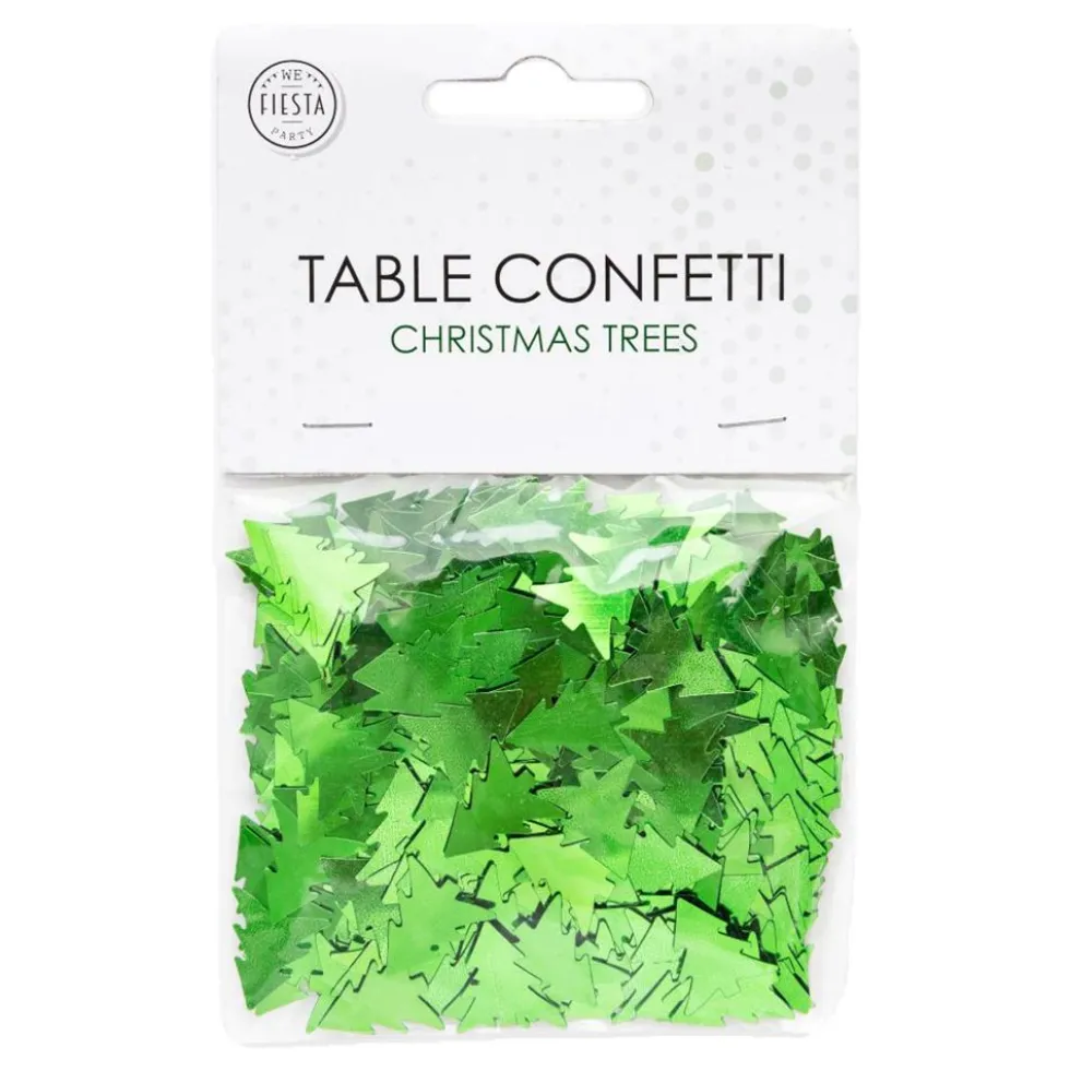Bordkonfetti Juletræer Grøn Metallic