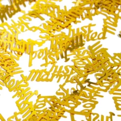 Bordkonfetti Just Married Guld Metallic