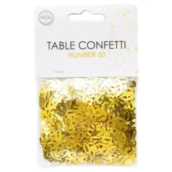 Bordkonfetti Tal 50 Guld Metallic