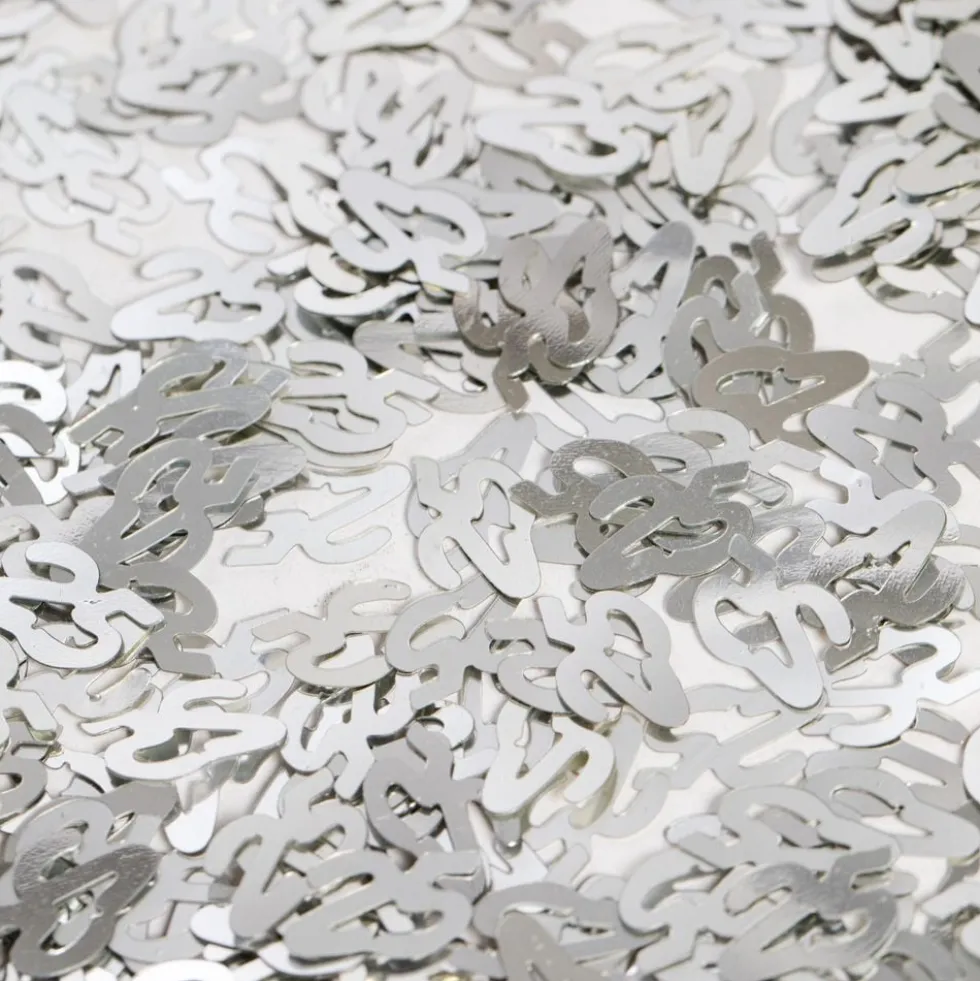 Bordkonfetti Tal 25 Sølv Metallic