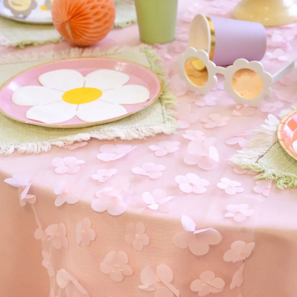 Bordløber Blomster Lyserød Pastel
