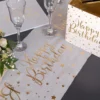 Bordløber Happy Birthday Hvid/Guld