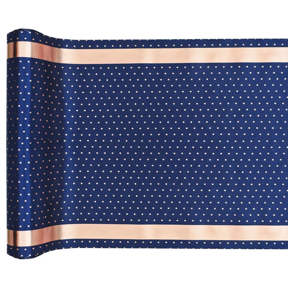 Bordløber Prikket Navy/Rosaguld