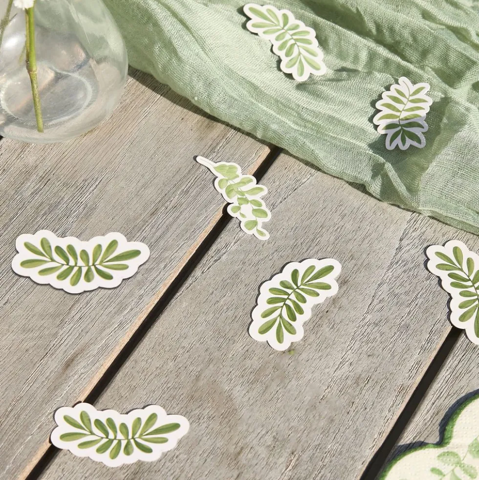Bordskonfetti Grønne Blade Botanic