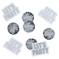 Bordskonfetti Let's Party Silver Disco