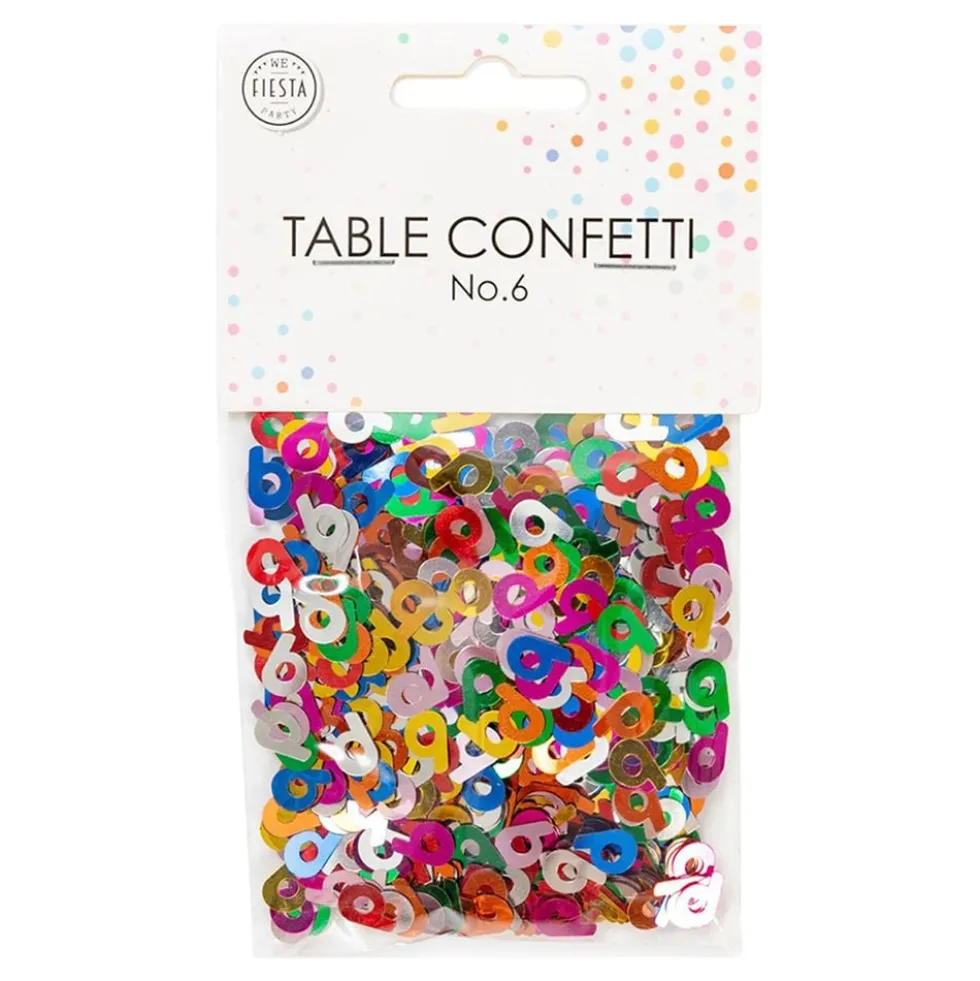 Bordskonfetti Tal 6 Farvemix Metallic
