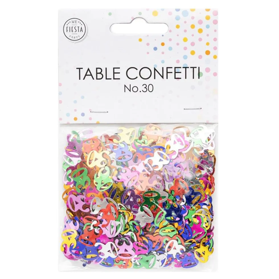 Bordskonfetti Tal 30 Farvemix Metallic
