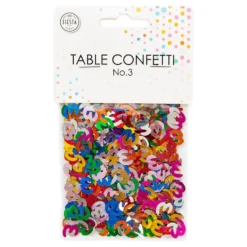 Bordskonfetti Tal 3 Farvemix Metallic