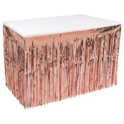 Bordskørt Frynser Lyserød Metallic