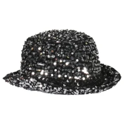Bowlerhat Paljethat Sort/Sølv Deluxe