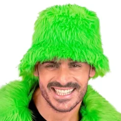 Bucket Hat Fluffy Neongrøn
