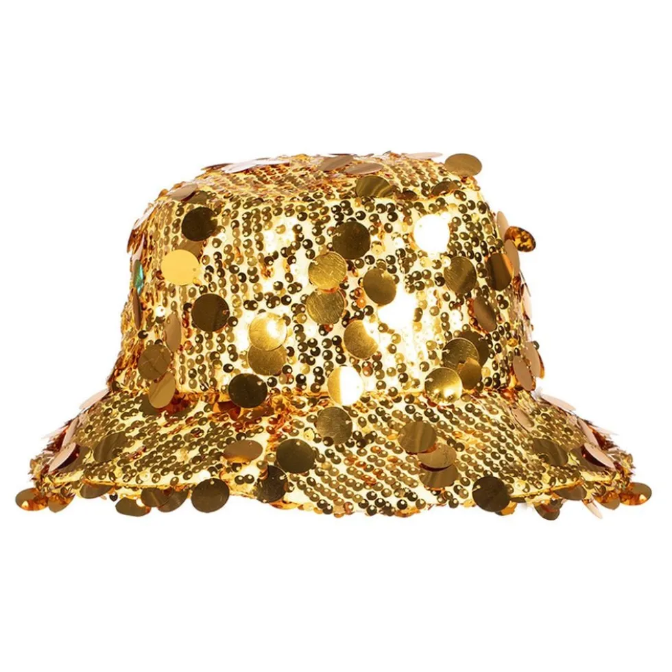 Bucket Hat Pailletter Guld