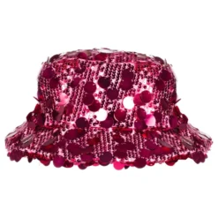 Bucket Hat Pallietter Neonlyserød