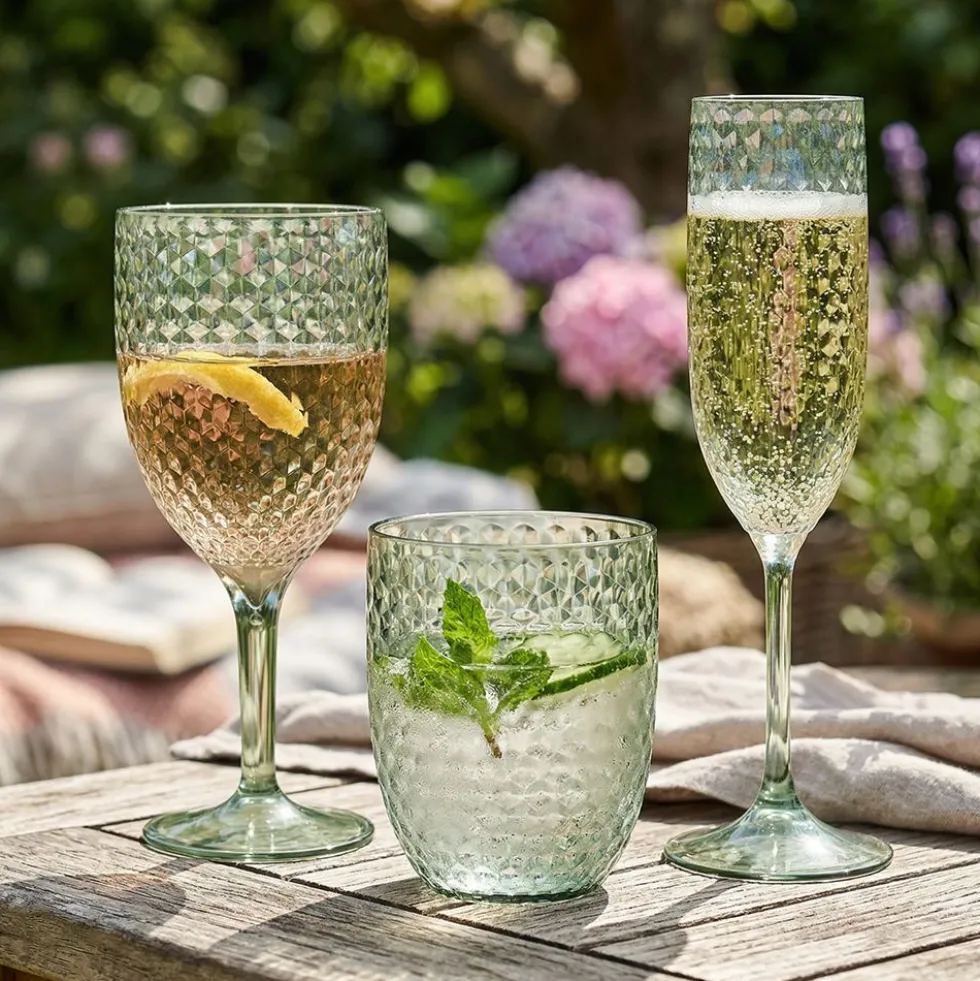 Champagneglas i Plast Grøn