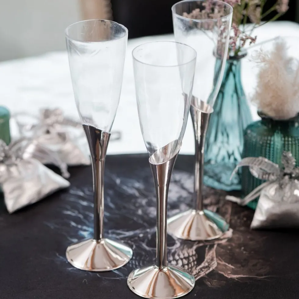 Champagneglas med Sølvfod