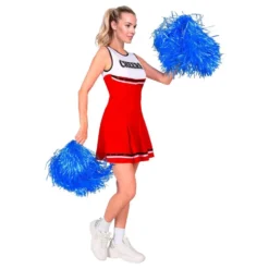 Cheerleader Kjole Rød Kostume