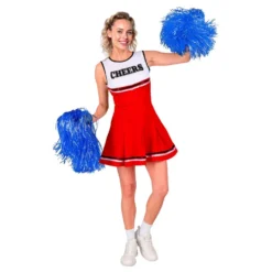 Cheerleader Kjole Rød Kostume