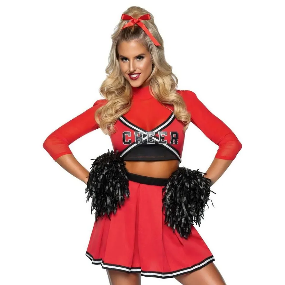 Cheerleader Rød Kjole Deluxe