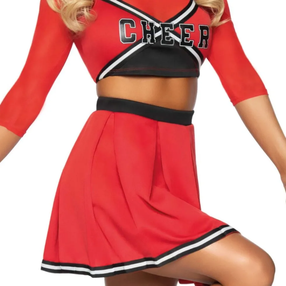 Cheerleader Rød Kjole Deluxe