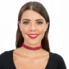 Choker Halskæde med Røde Strasssten
