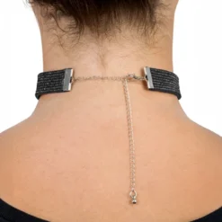 Choker Halskæde med Strass Sort